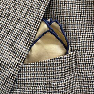 Blazer - Mini-check pattern - Blue - Brown / BROOKS BROTHERS -  43 L / w/scarf